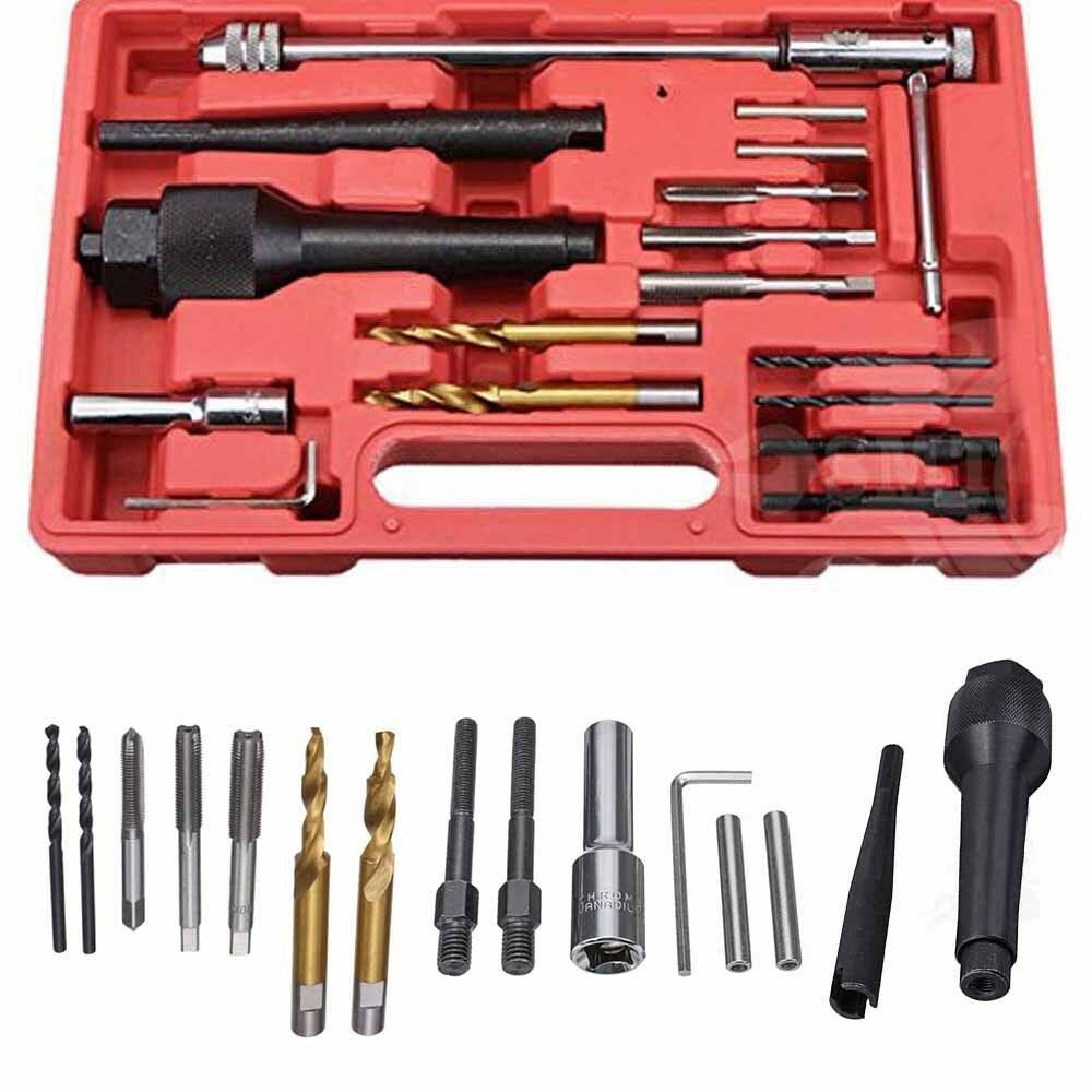 Kaitinimo žvakių išėmimo ir jų sriegio remonto/atnaujinimo rinkinys | 16 vnt. (SX0408)