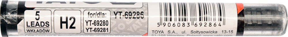 Grafito širdelės H2 automatiniam pieštukui 5 vnt (YT-69286)