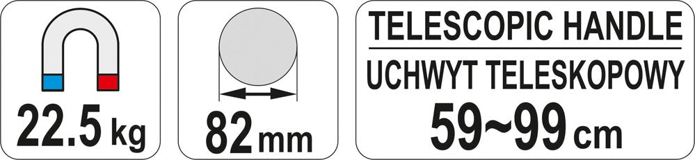 Teleskopinis magnetinis surinkėjas | 590 ÷ 990 mm (YT-0860)