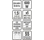 Smulkintuvas / blenderis | raudonas | 600W (67705)