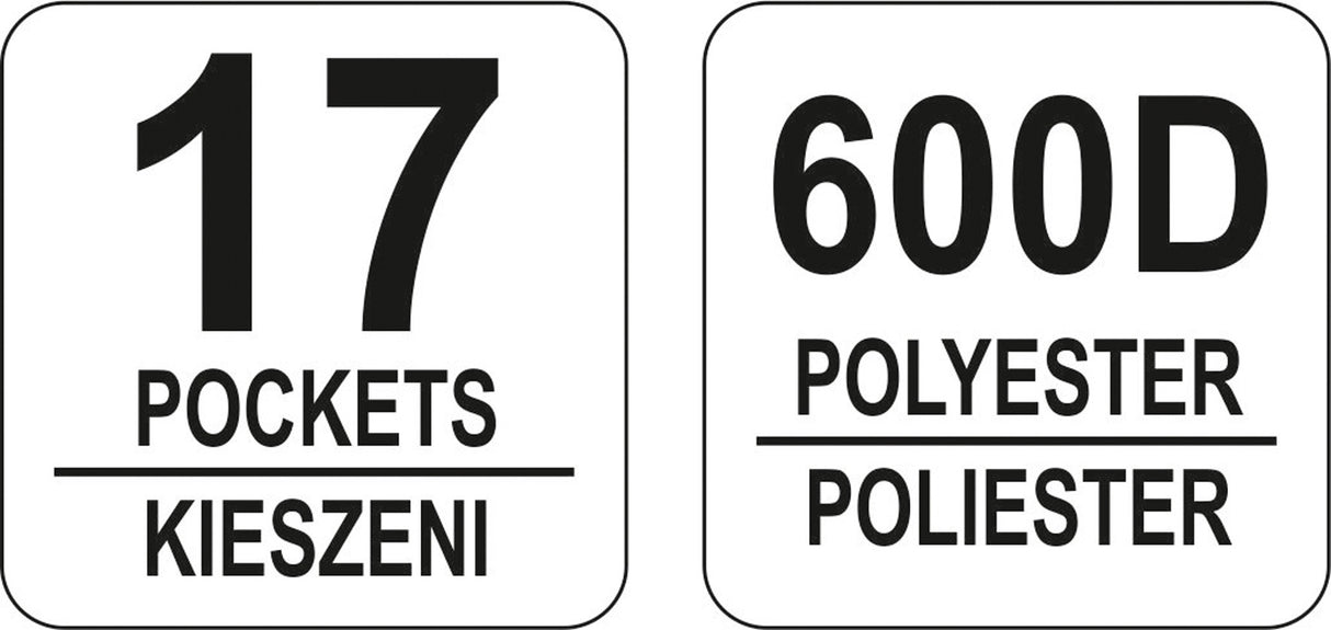 Krepšys įrankiams karkasinis su aliumine rankena 13", 17 kišenių (YT-74372)