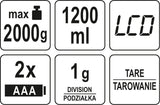 Virtuvinės svarstyklės | su indu | 1200 ml (68364)