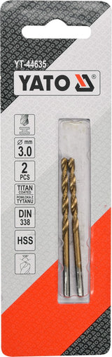 Сверло по металлу HSS-TIN 3.0 mm, 2 шт.