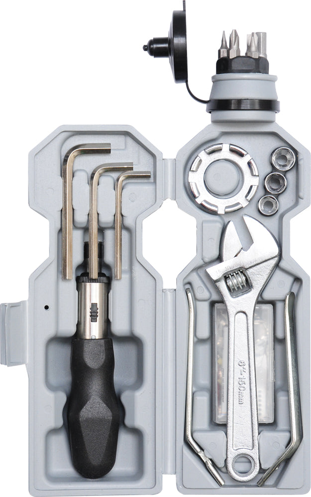 Įrankių rinkinys dviračiams  (butelio forma) 18vnt. (77795)