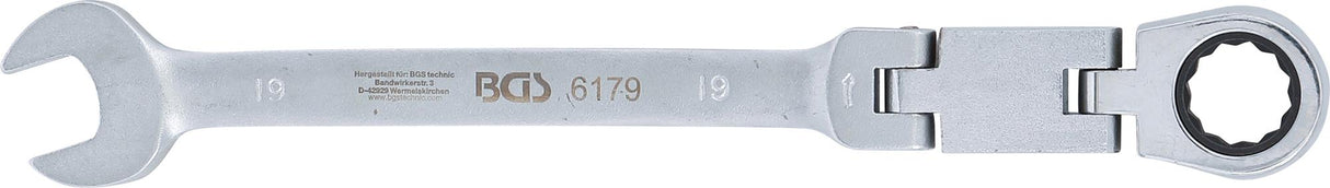 Kombinuotas raktas su terkšle | dvigubas šarnyras | 19 mm (6179)