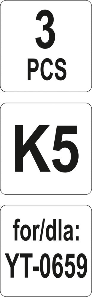 Peiliukų rinkinys rankiniam stiklo pjovikliui | 3 vnt. (YT-06590)