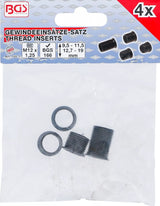 Indėklai žvakės sriegio lizdui M12 x 1,25 | iš BGS 166 | 4 vnt. (166-1)