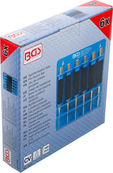 Bukų išmušėjų rinkinys | neslidi ergonomiška rankena | 180 mm | 3 - 8 mm | 6 vnt. (74591)