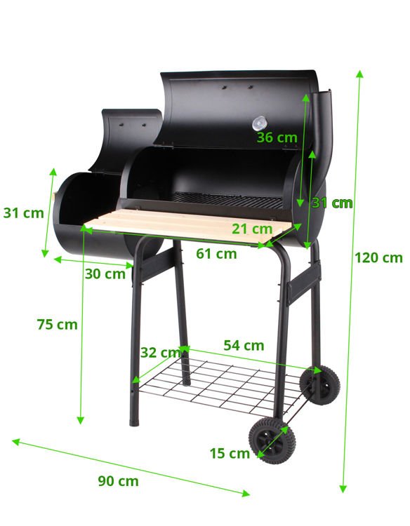 Lauko kepsninė / grilis | su dangčiu ir grotelėmis | 60 cm (99513)