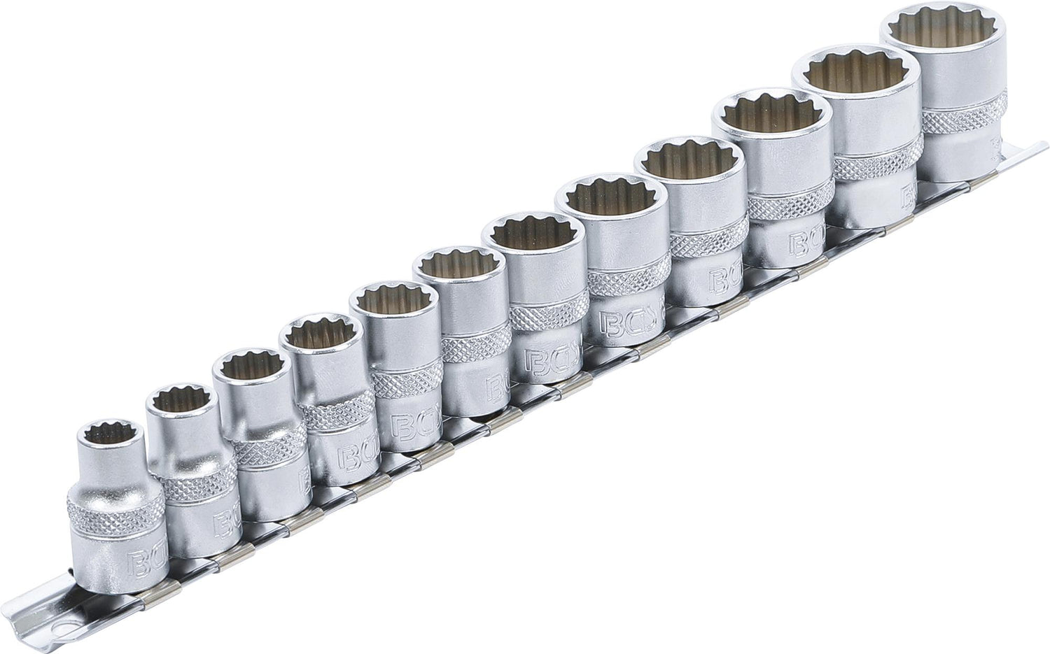 Galvučių rinkinys 12 kampų | 10 mm (3/8") | 8 - 19 mm | 12 vnt. (9105)
