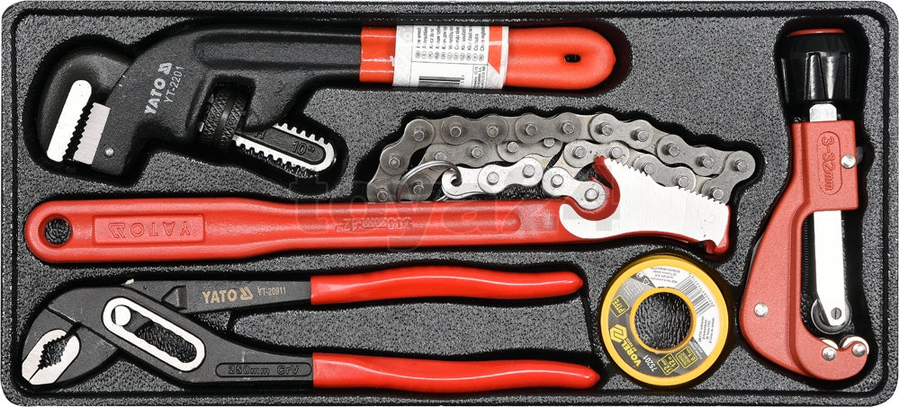 Įrankių rinkinys santechnikai su padėklu Nr.2 (YT-55481)