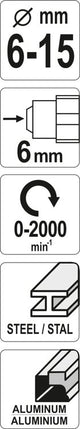 Freza metalui | 6 - 15 mm (YT-61701)