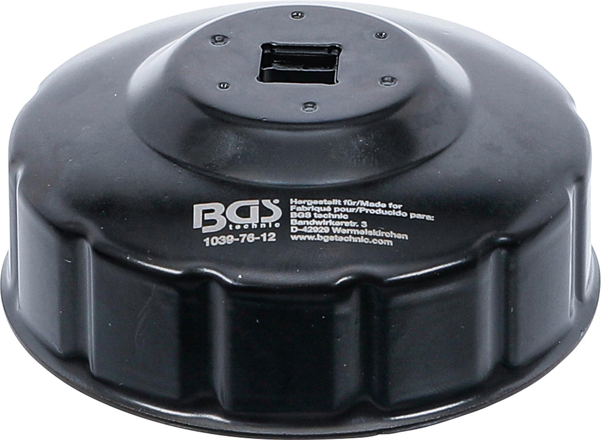 Tepalo filtro galvutė | 12 kampų | Ø 76 mm | Fiat, Mercedes-Benz, Renault (1039-76-12)