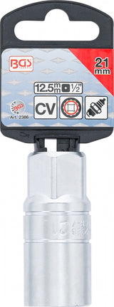 Galvutė žvakėms su guminiu laikikliu | 12 kampų | 12,5 mm (1/2") | 21 mm (2386)