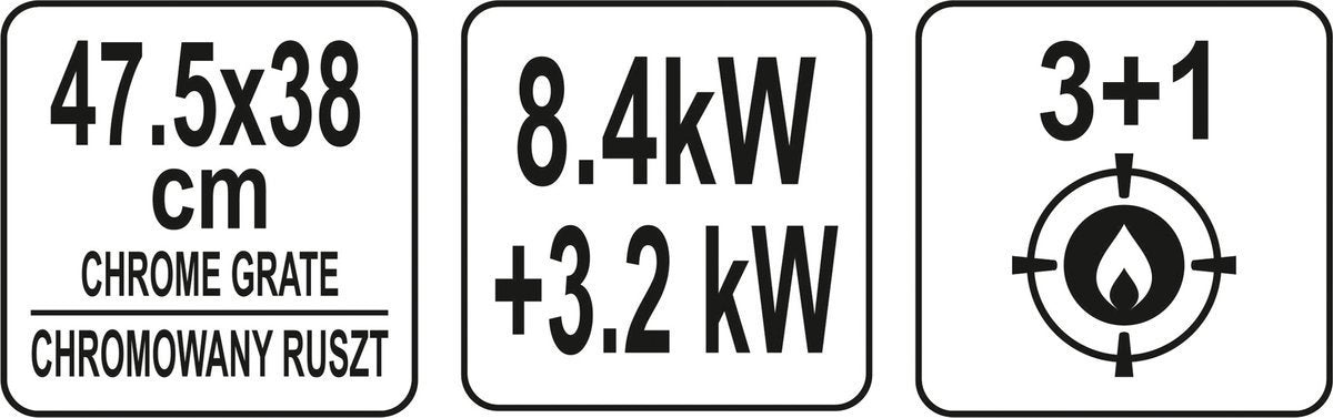 Lauko kepsninė / grilis | dujos | 3 + 1 | 11,6 KW (99646)