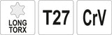 L tipo raktas | ilgas tipas | T-Star (Torx) T27 (YT-05498)