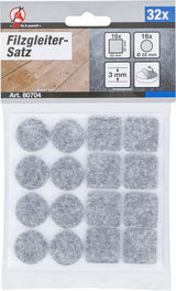 Veltinio padukų rinkinys | pilkas atspalvis | 32 vnt. (80704)