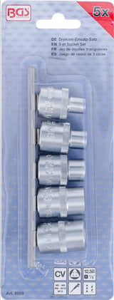 Trikampių galvučių rinkinys | M5 - M12 (8 - 16,5 mm) | 5 vnt. (8608)