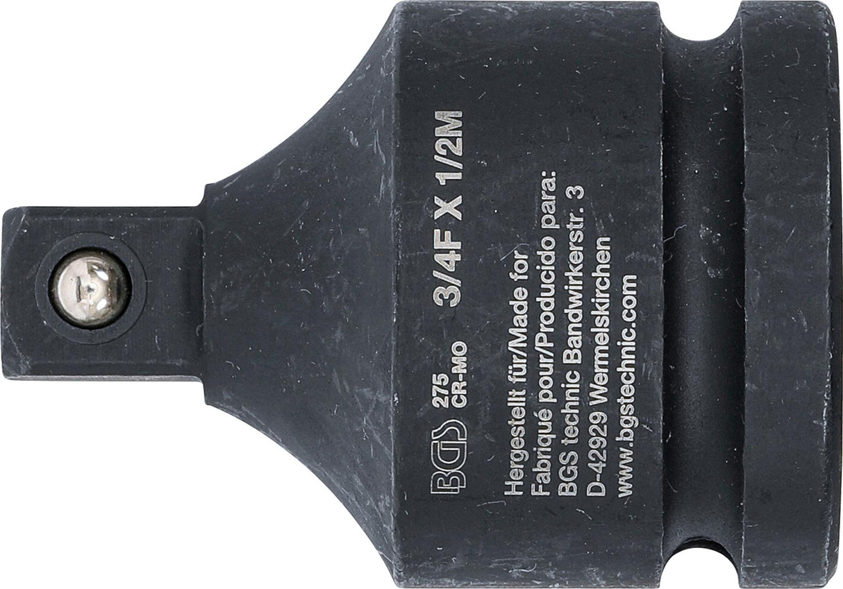 Smūginis adapteris | vidinis kvadratas 20 mm (3/4") - išorinis kvadratas 12,5 mm (1/2") (275)