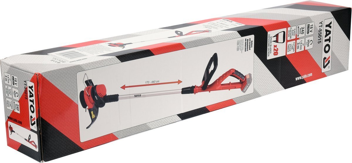 Akumuliatorinis trimeris teleskopinis 18V | 2-in 1 | be baterijų (YT-85015)