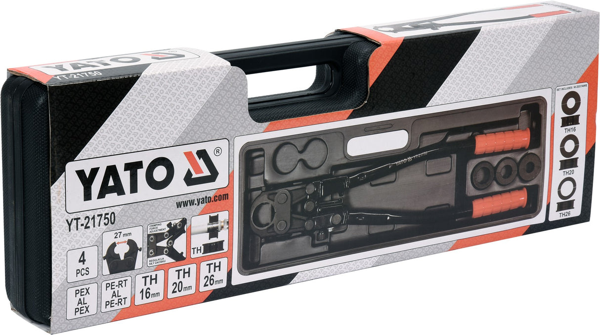 Rankinis hidraulinis presas 360° kraštų užspaudimo jungtims ant vamzdžių | TH16-26 (YT-21750)