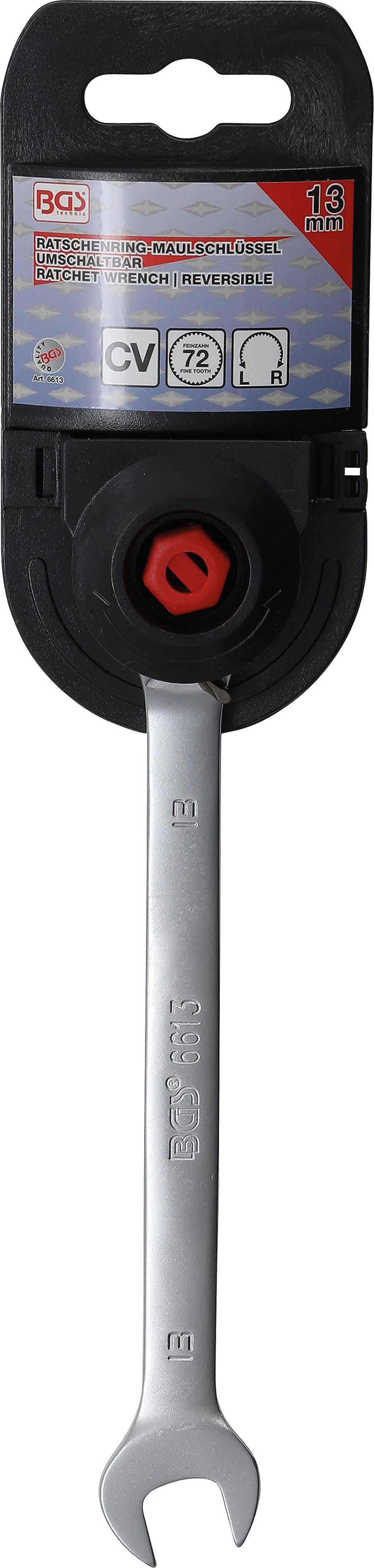 Kombinuotas raktas su terkšle | su reversu | 13 mm (6613)
