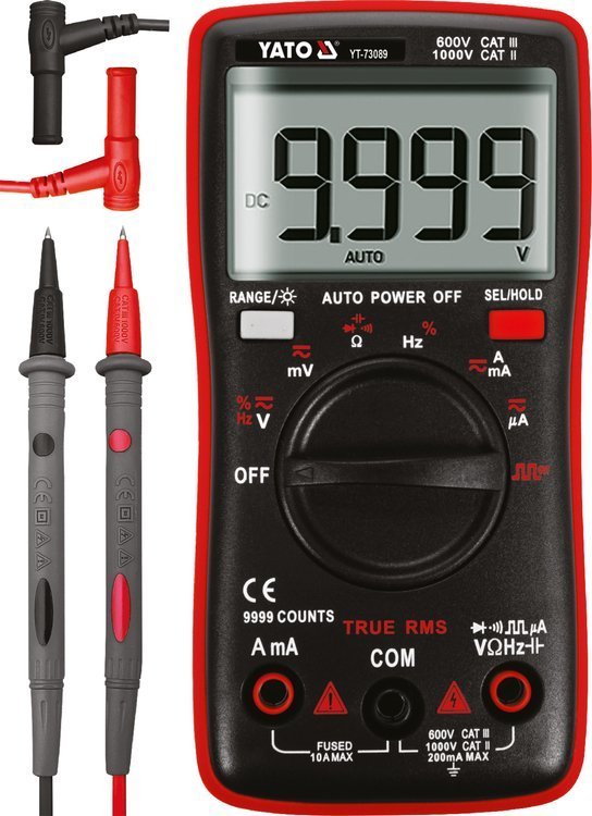 Skaitmeninis daugiafunkcinis testeris | TRUE RMS | (9999 AUTO LCD (YT-73089)