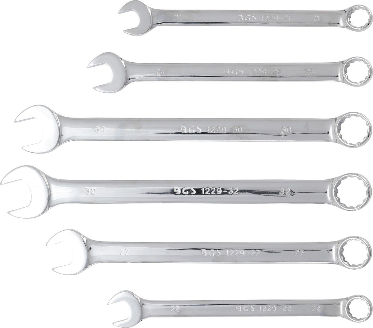 Kombinuotų pailgintų raktų komplektas | XXL | 21 - 32 mm | 6 vnt. (1229)