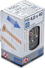Universalūs varžtai | Cross Slot PZ2 | 4.0 x 40 mm | 150 vnt. (88043)