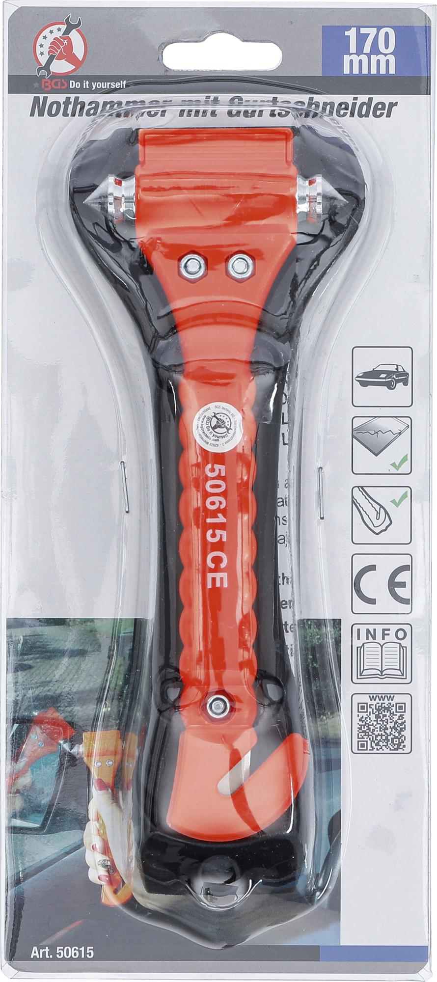 Avarinis plaktukas su saugos diržo nupjovimu (50615)