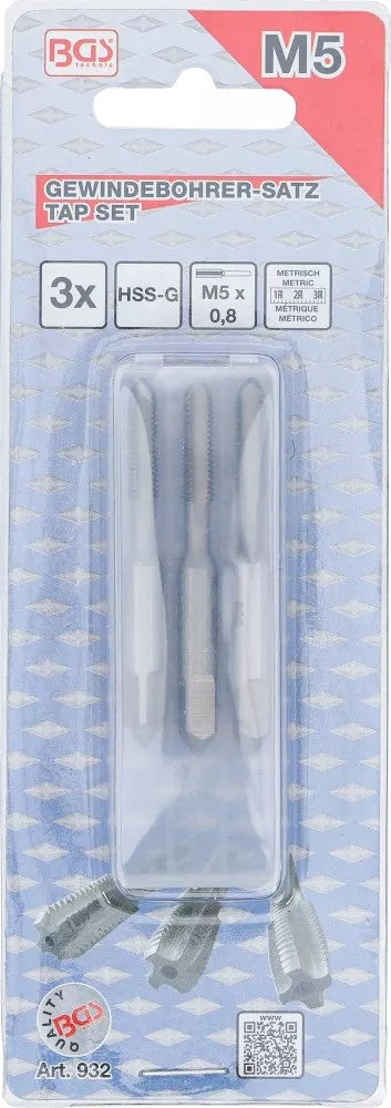 TAP SET | STARTER, PLUG, BOTTOMING TAP | HSS-G | M5 X 0.8 | 3 PCS. (932)