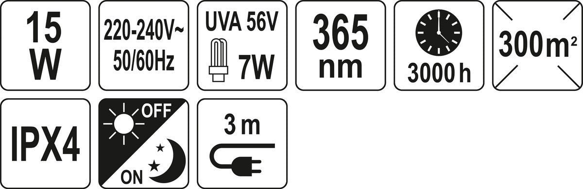 INSECT KILL.LAMP, FAN,UVA 15W,IPX4,STAND (67014)