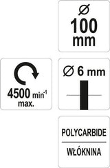 Abrazyvinis šlifavimo diskas | juodas | Ø 100 mm (YT-47802)