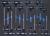 Įrankių dėklas 3/3: T- formos rankenų rinkinys atsuktuvai | Hex šešiakampis / T-star (Torx) | 18 vnt. (4010)