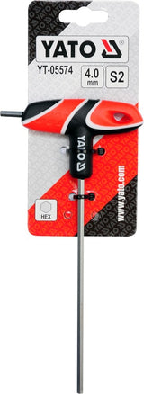 L tipo atsuktuvas HEX su rankena 4 mm (YT-05574)