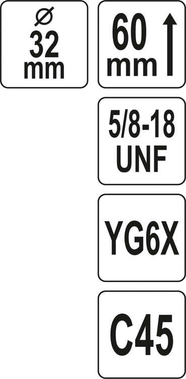 Universali gręžimo karūna | TCT | 5/8"-18UNF | 38 mm (YT-43975)