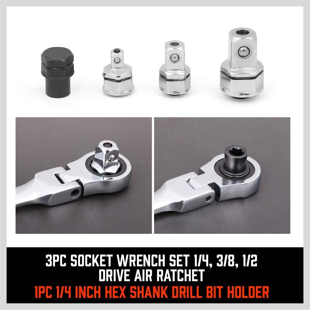 Terkšliniai dvipusiai ilgi raktai | šarnyriniai | su adapteriais | 8x9 - 17x19 mm | 10 vnt. (FMT10)