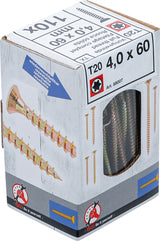 Universalūs varžtai | T-Star (Torx) T20 | 4.0 x 60 mm | 110 vnt. (88007)