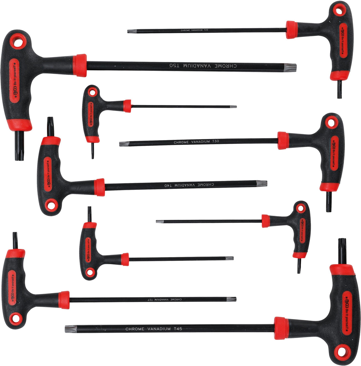 T-rankenėlių atsuktuvų rinkinys | T-Star su skyle (Torx) | T10-T50 | 9 vnt. (7880)