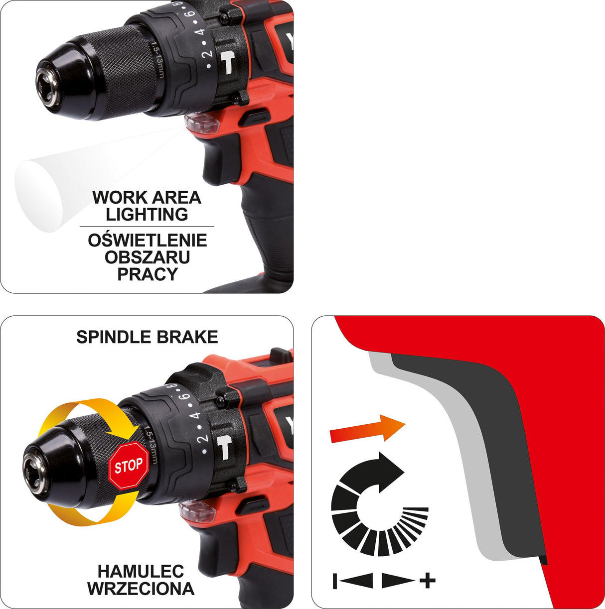 Akumuliatorinis bešepetėlinis gręžtuvas / suktukas | su rinkiniu 18V, 2 akum. | 126 vnt. (YT-44250)