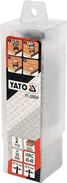 Freza / kamštinis grąžtas medžiui | 35 mm | 2 vnt. (YT-33834)