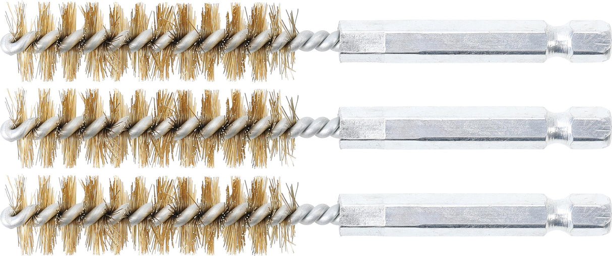 Žalvariniai šepečiai vamzdeliams | 13 mm | 6,3 mm (1/4") | 3 vnt. (3078-13-M)