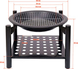 Plieninė krosnelė | grotelės | su malkų dėtuve | 50 cm (99713)