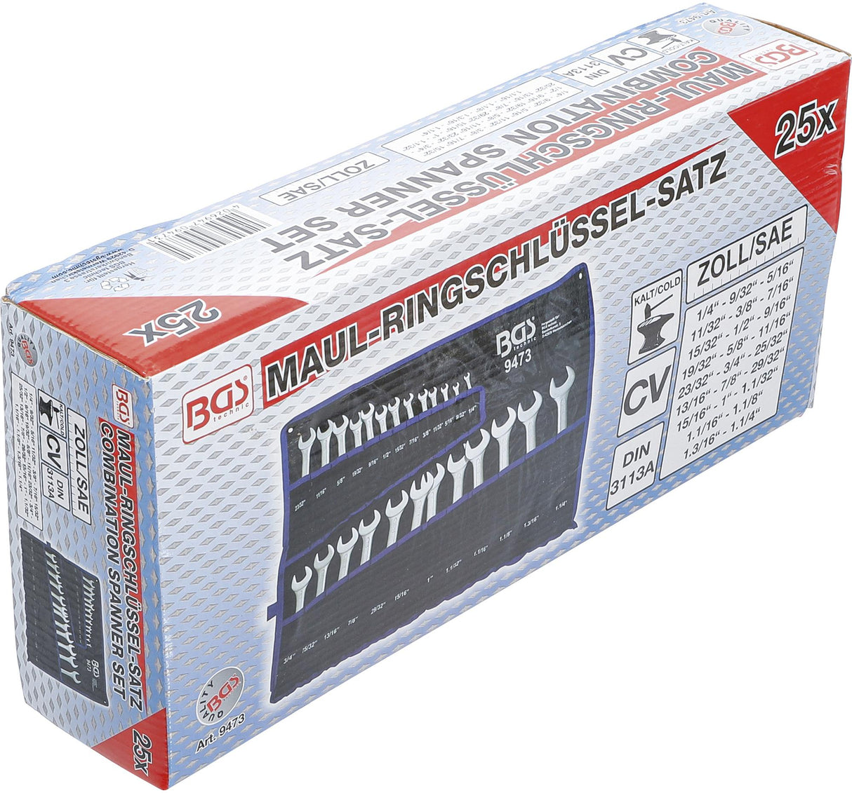 COMBINATION SPANNER SET | INCH SIZES | 1/4" - 1.1/4" | 25 PCS. (9473)