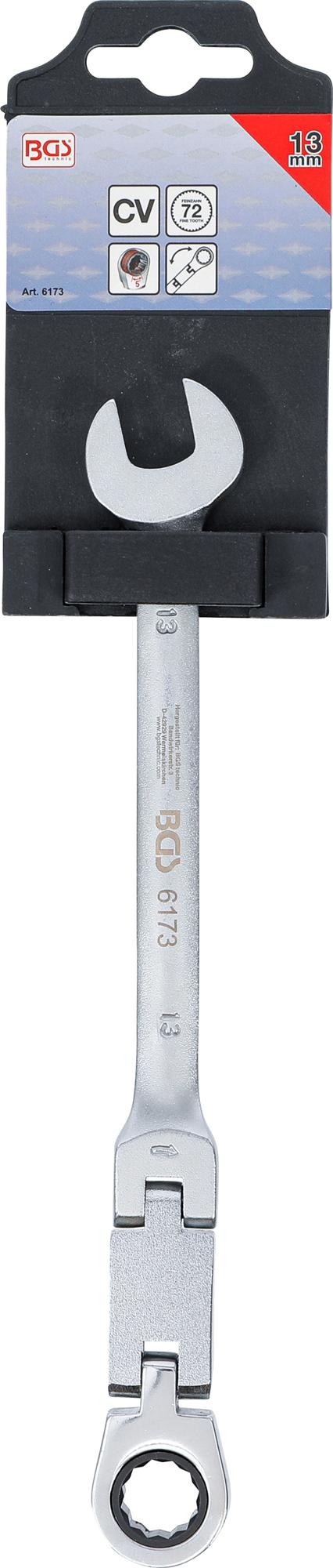 Kombinuotas raktas su terkšle | dvigubas šarnyras | 13 mm (6173)