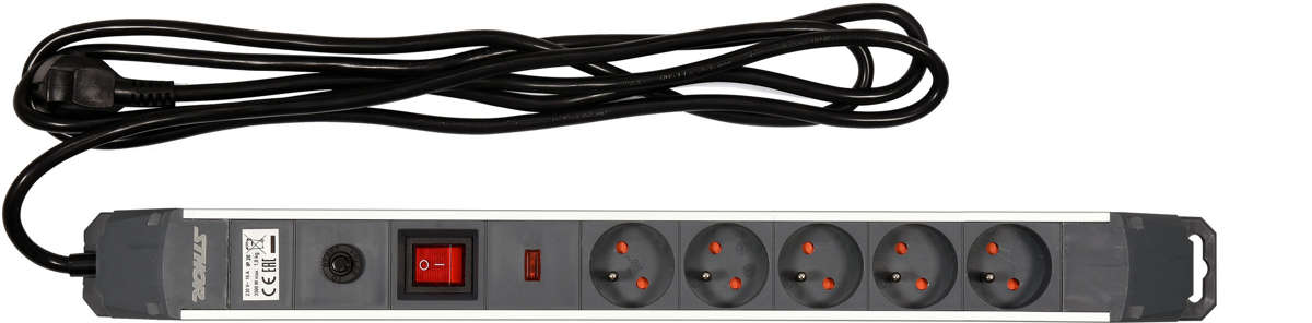 Elektrinis ilgintuvas | aliuminis | 5 lizdai | 1.5 mm² | 3 m (72372)