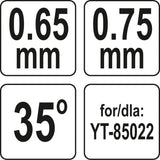 Gylio reguliavimo šablonas / liniuotė | Pjūklo grandinėms šlifuoti (YT-85052)