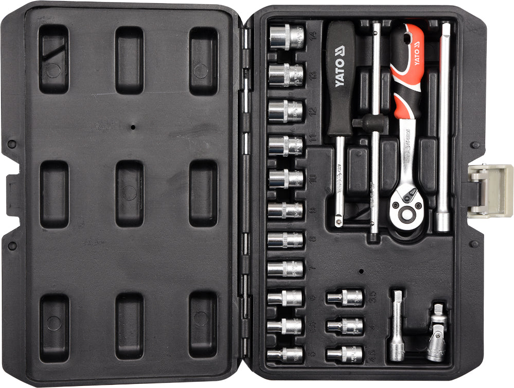 Galvučių su terkšle rinkinys | 6.3 mm (1/4") | 20 vnt. (YT-14491)