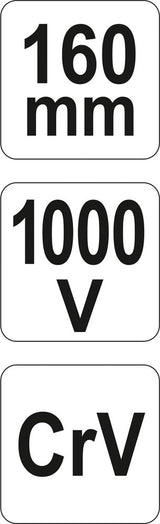 Replės aukštos įtampos laidams šoninio kirpimo 160mm, VDE 1000V (YT-21158)