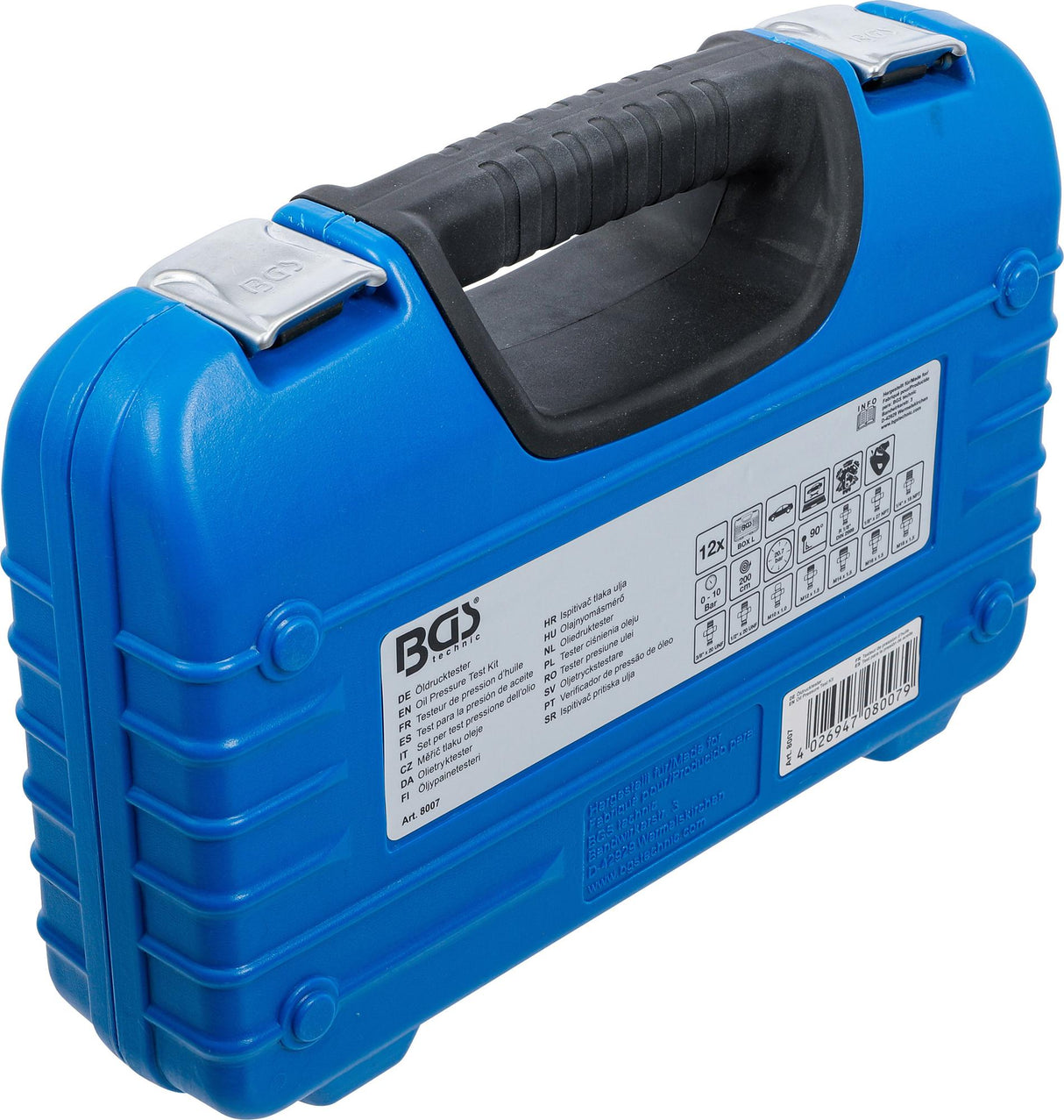 Alyvos slėgio testeris su adapteriais (8007)